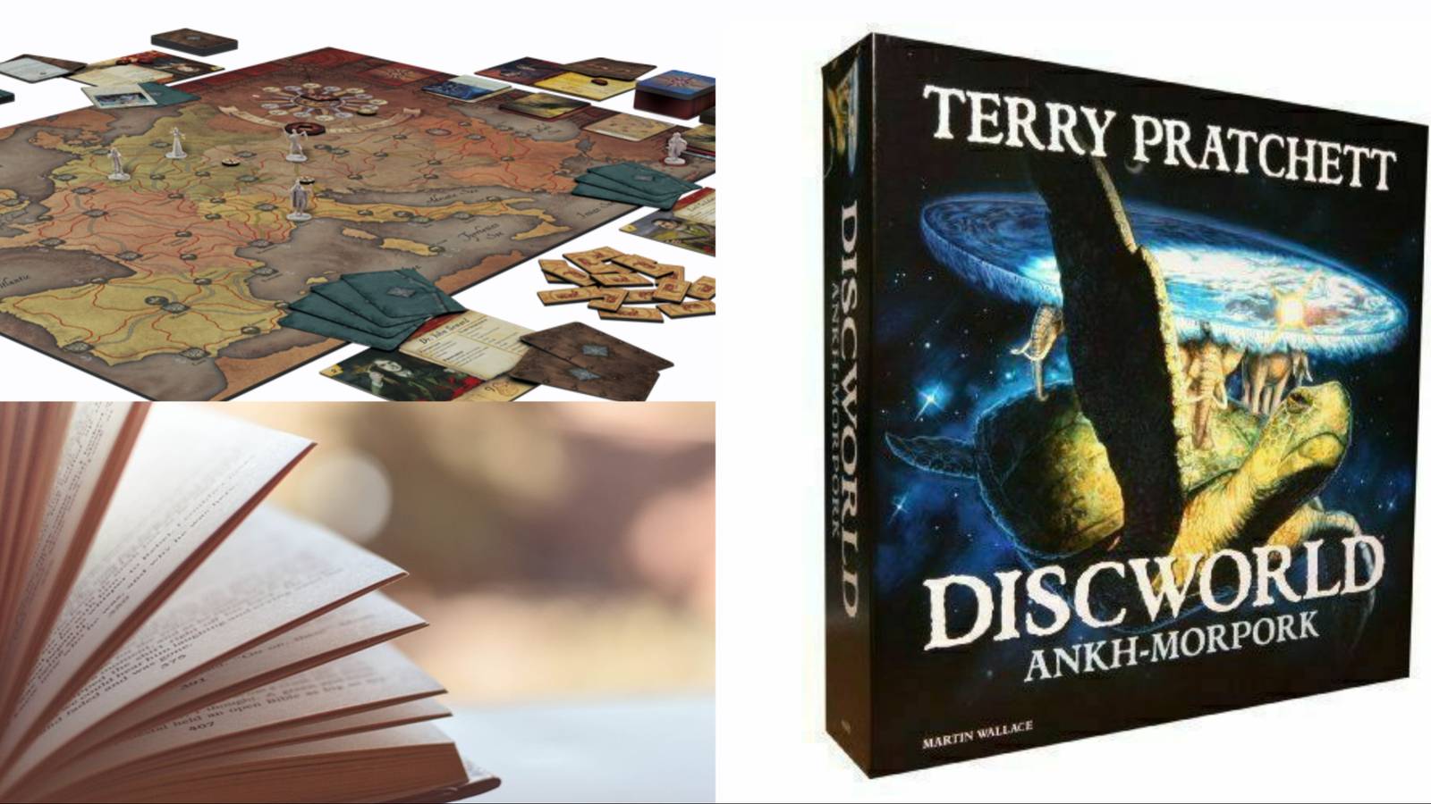 9 Best Boardgames Based On Books: Fury Of Dracula game, Discworld Box & Book Image