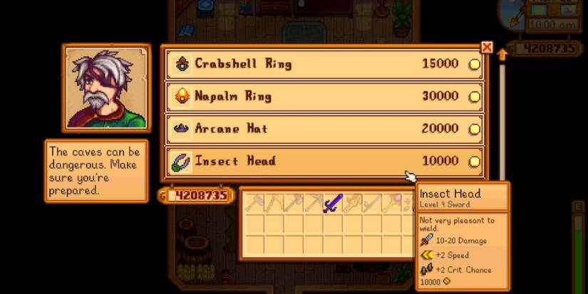 Adventurer's Guild inventory for the Insect Head.