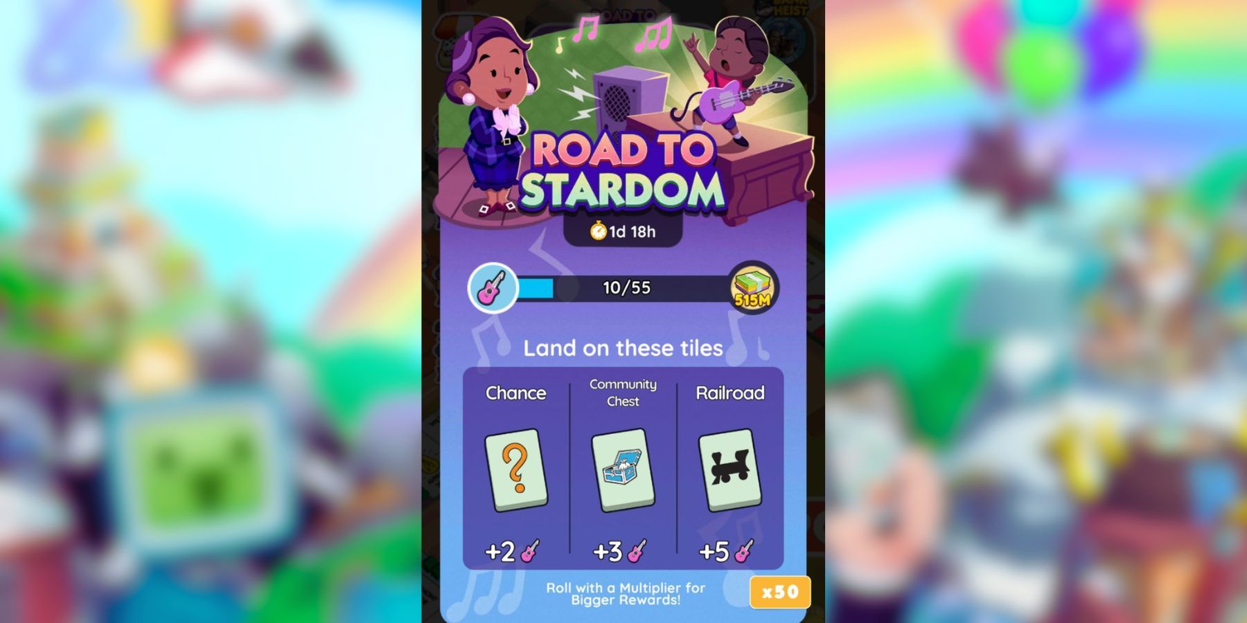 monopoly go road to stardom event banner