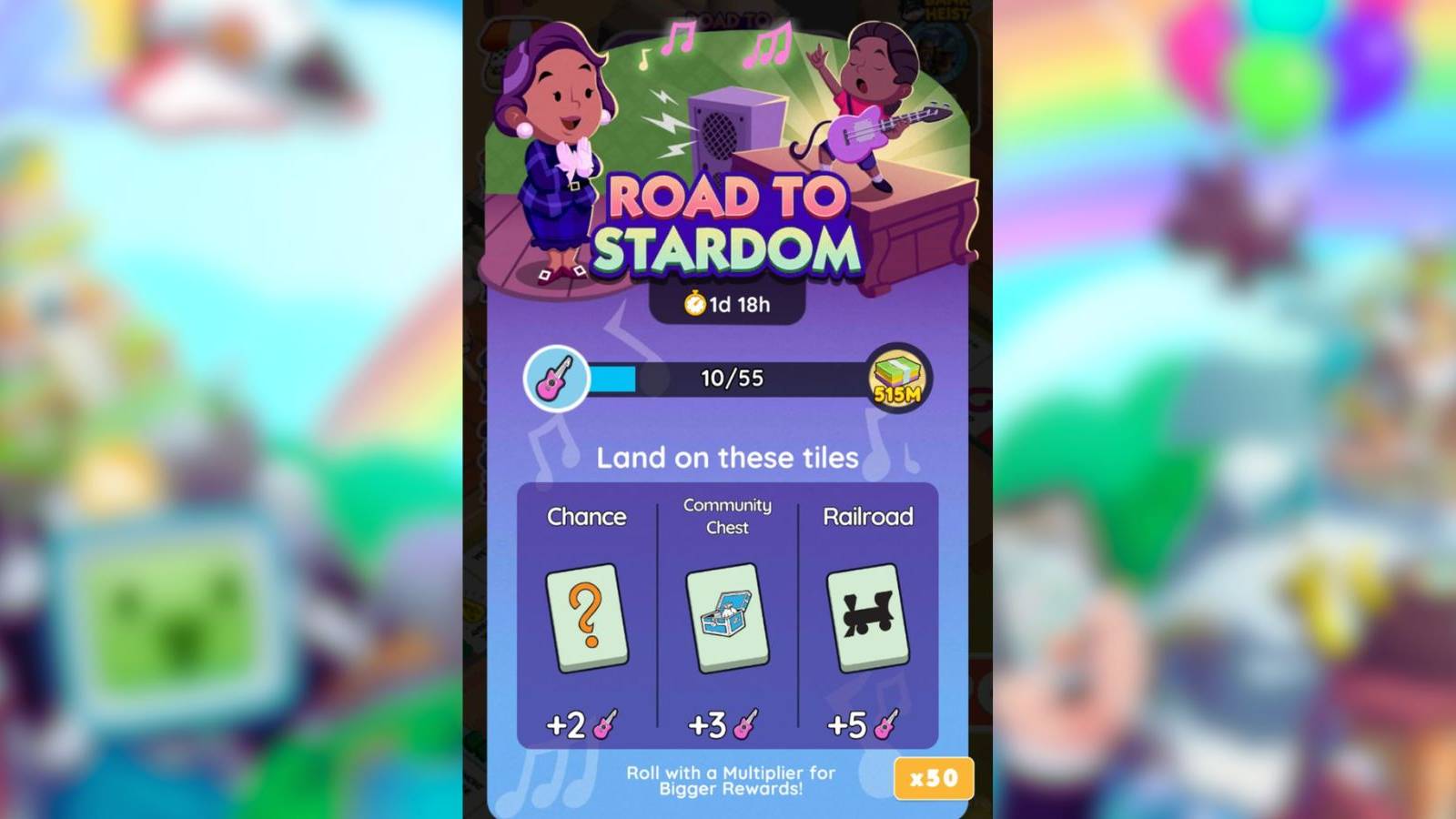 monopoly go road to stardom event banner