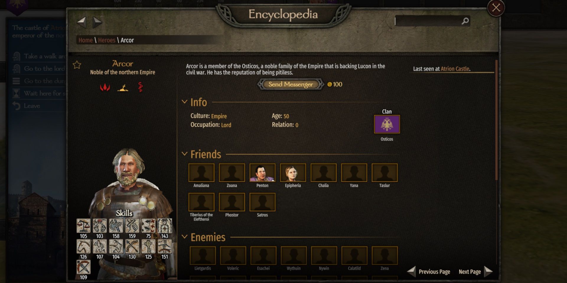 Image showing the "Send Messenger" function in the Diplomacy mod.