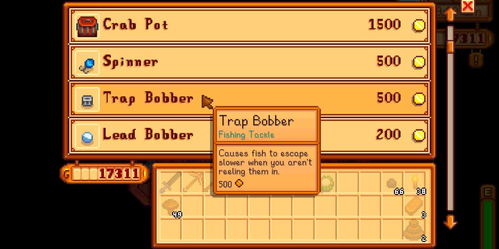 Trap Bobber in Stardew Valley