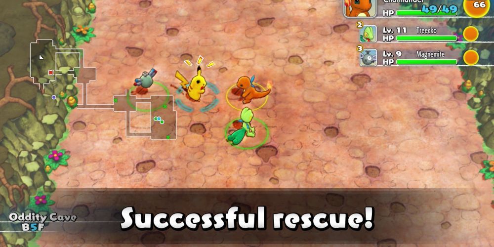 Gameplay screenshot from Pokemon Mystery Dungeon DX