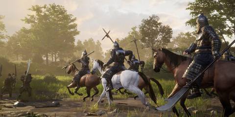 Myth of Empires players riding horseback