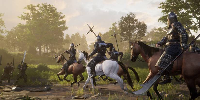 Myth of Empires players riding horseback