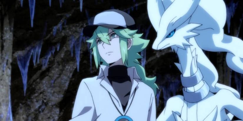 N standing in a cave with Reshiram