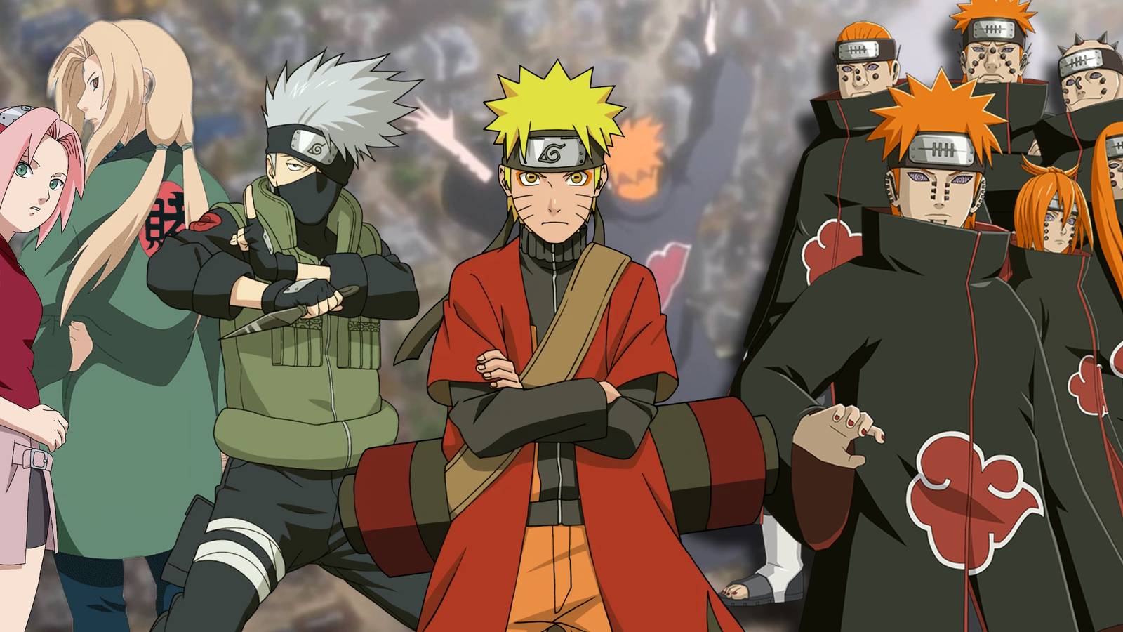 Naruto The Pain's Assault Arc Explained Six Paths Of Pain Sage Mode Kakashi Sakura Tsunade - Featured