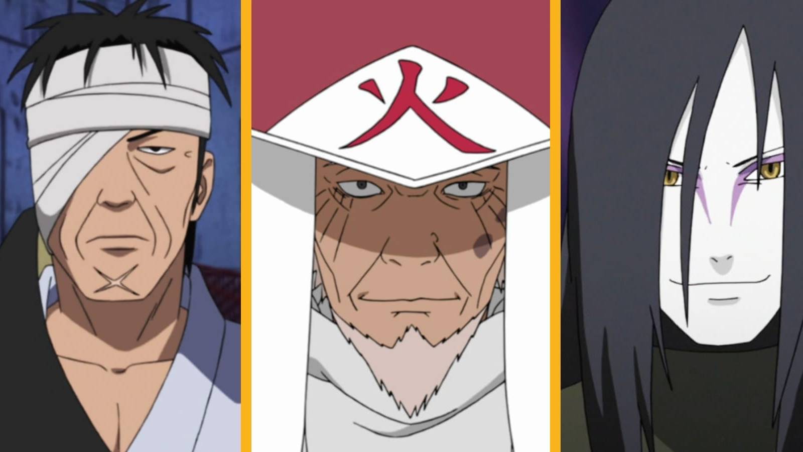 Naruto Third Hokage Hiruzen Danzo Orochimaru