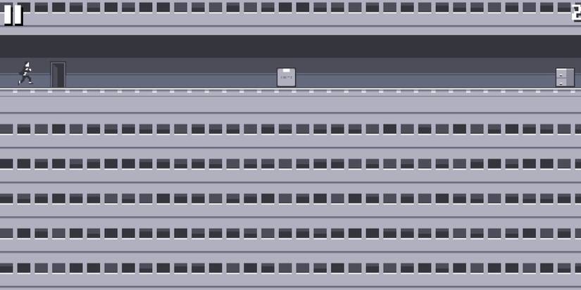 navigating the man in a suit over buildings in Canabalt