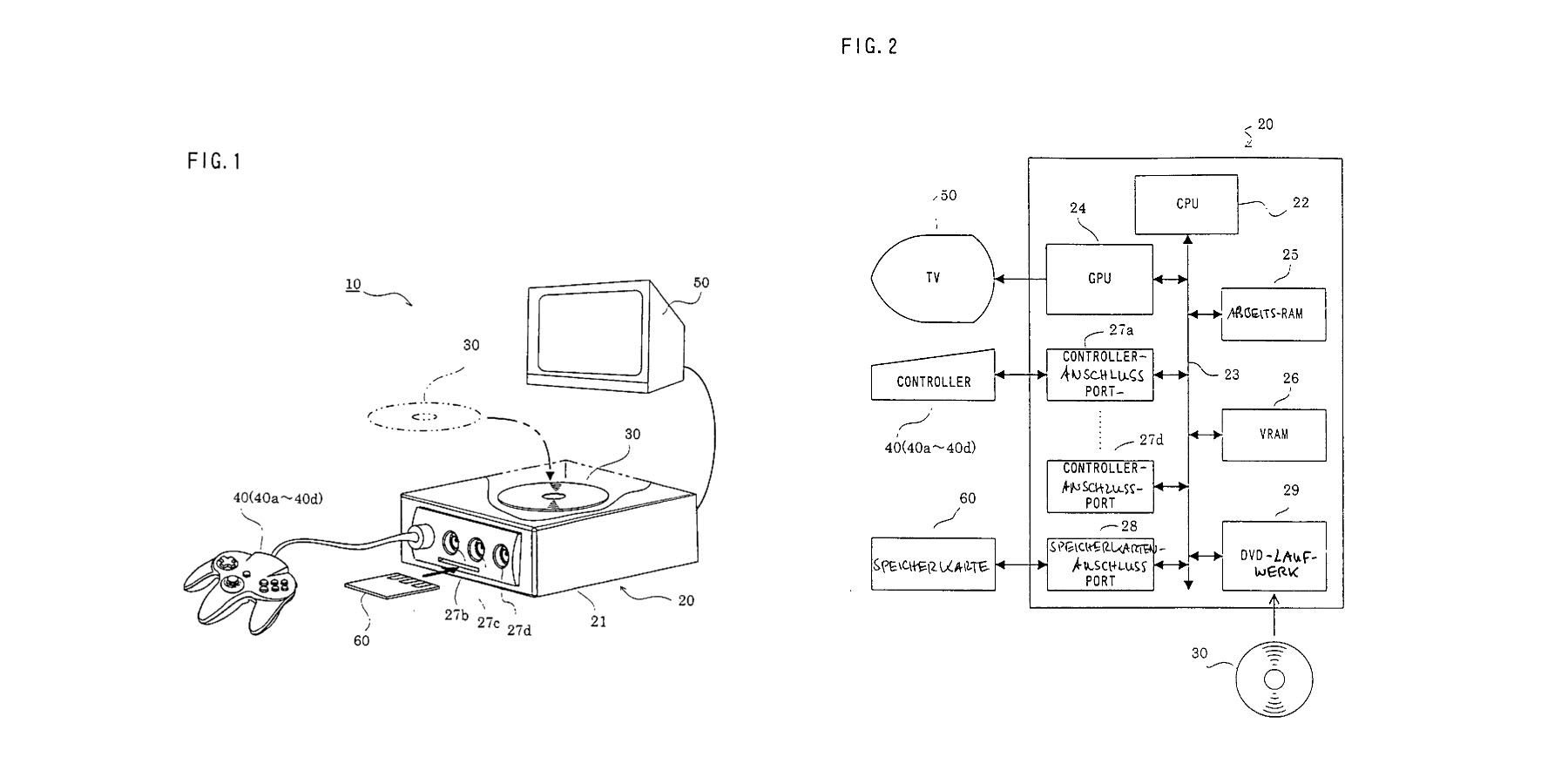 A patented concept art for a Nintendo 64 console with a DVD player.