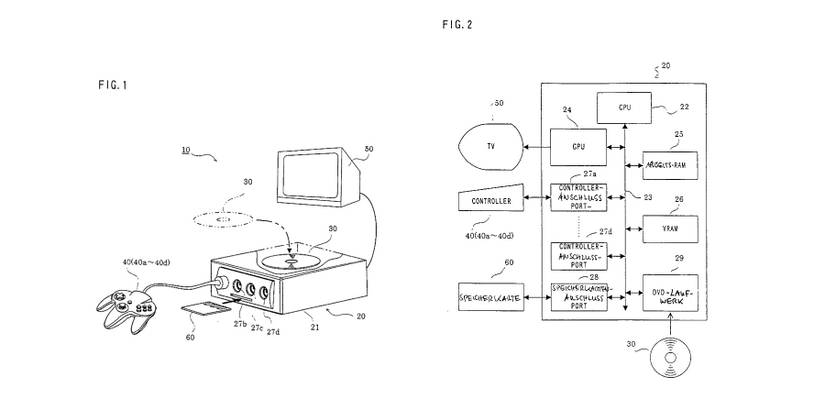 A patented concept art for a Nintendo 64 console with a DVD player.