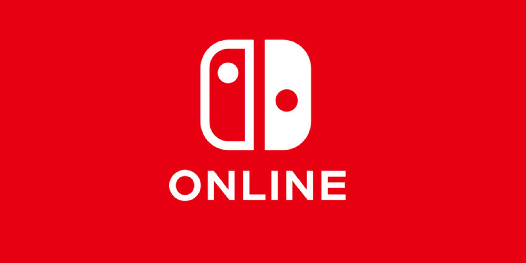 A white Nintendo Switch Online logo against a red background.