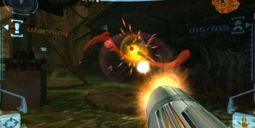 samus firing a weapon in metroid prime