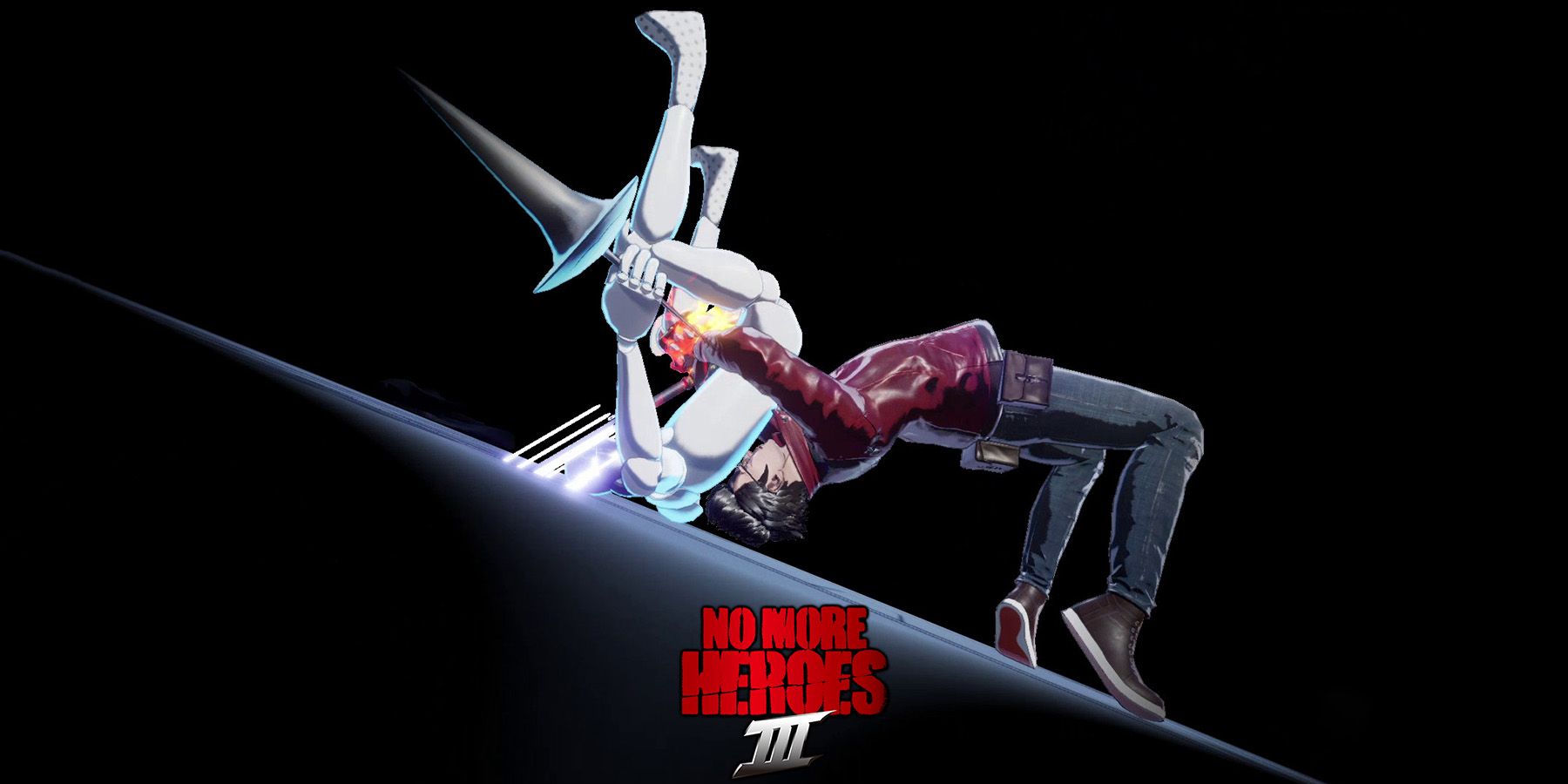 No More Heroes 3 promo screenshot with game logo