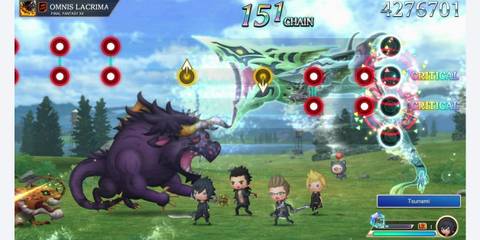 Noctis, Gladio, Ignis, and Prompto in Theatrhythm Final Bar Line