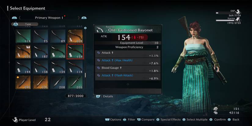 Old-Fashioned Bayonet weapon in Rise of the Ronin