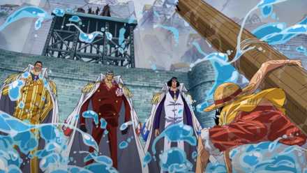 One Piece Luffy Marineford Aokiji Akainu Kizaru