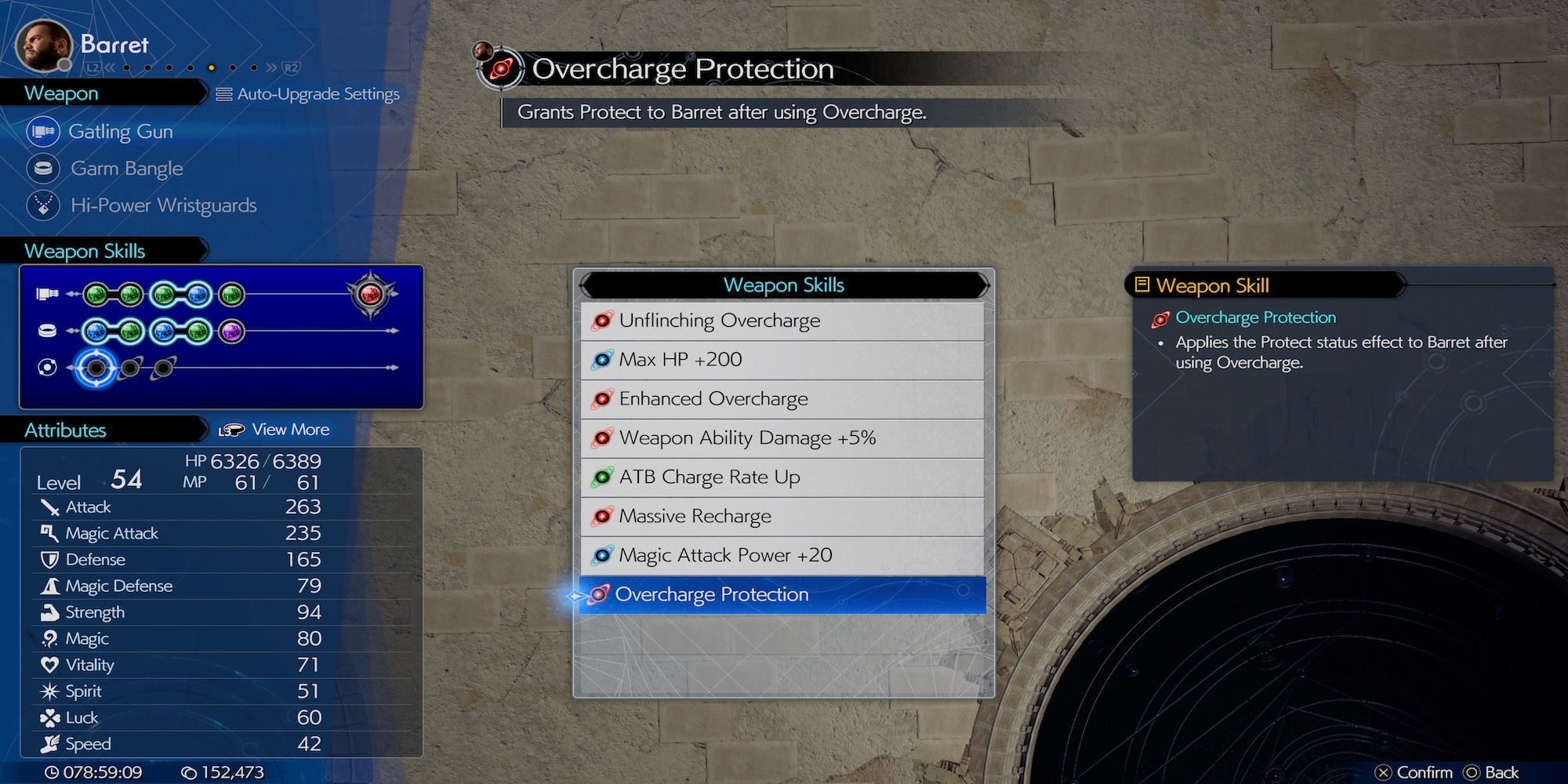 Overcharge Protection Barret weapon skill in Final Fantasy 7 Rebirth