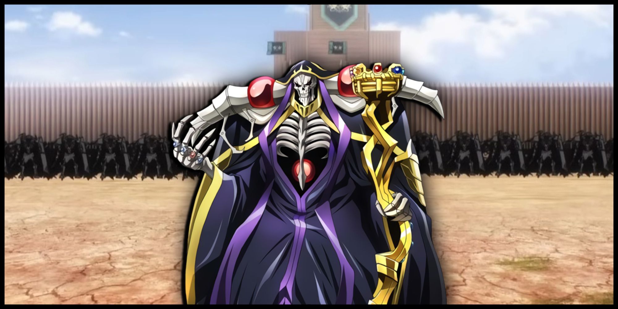 Overlord - Ainz PNG Over Image Of His Army Of Death Knights