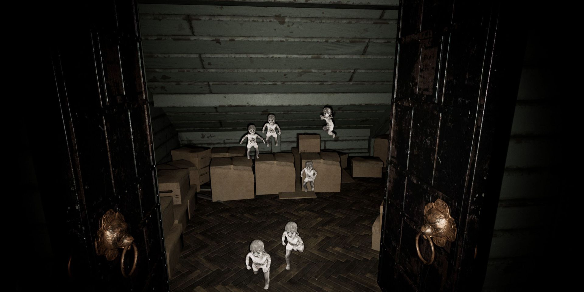 Tiny demon dolls running towards the player in pacify