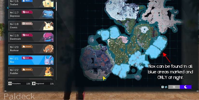 Where to find wild Nox in Palworld