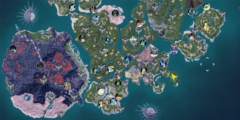 Palworld MapUnlocker Mod showing various markers