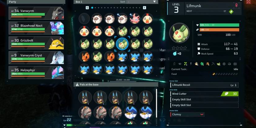 Palworld Pal IVs Mod showing numerous Pals