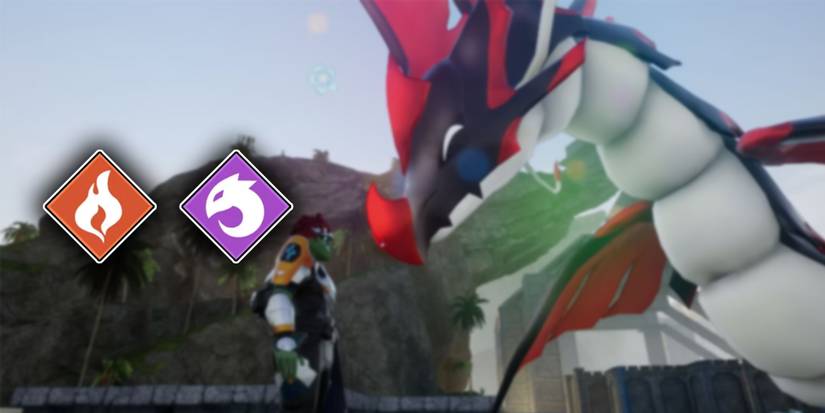 Palworld - Petting Jormuntide Ignis With Fire and Dragon PNGs on Top