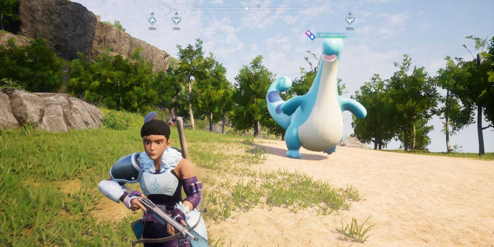 Relaxaurus following the player