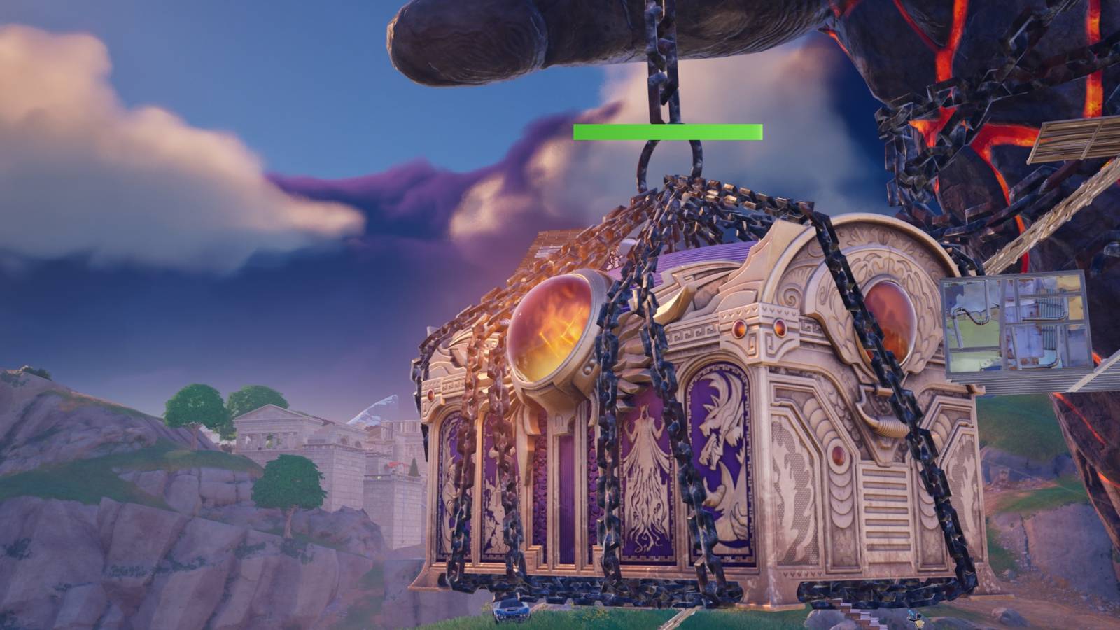 giant hand holds up pandora's box