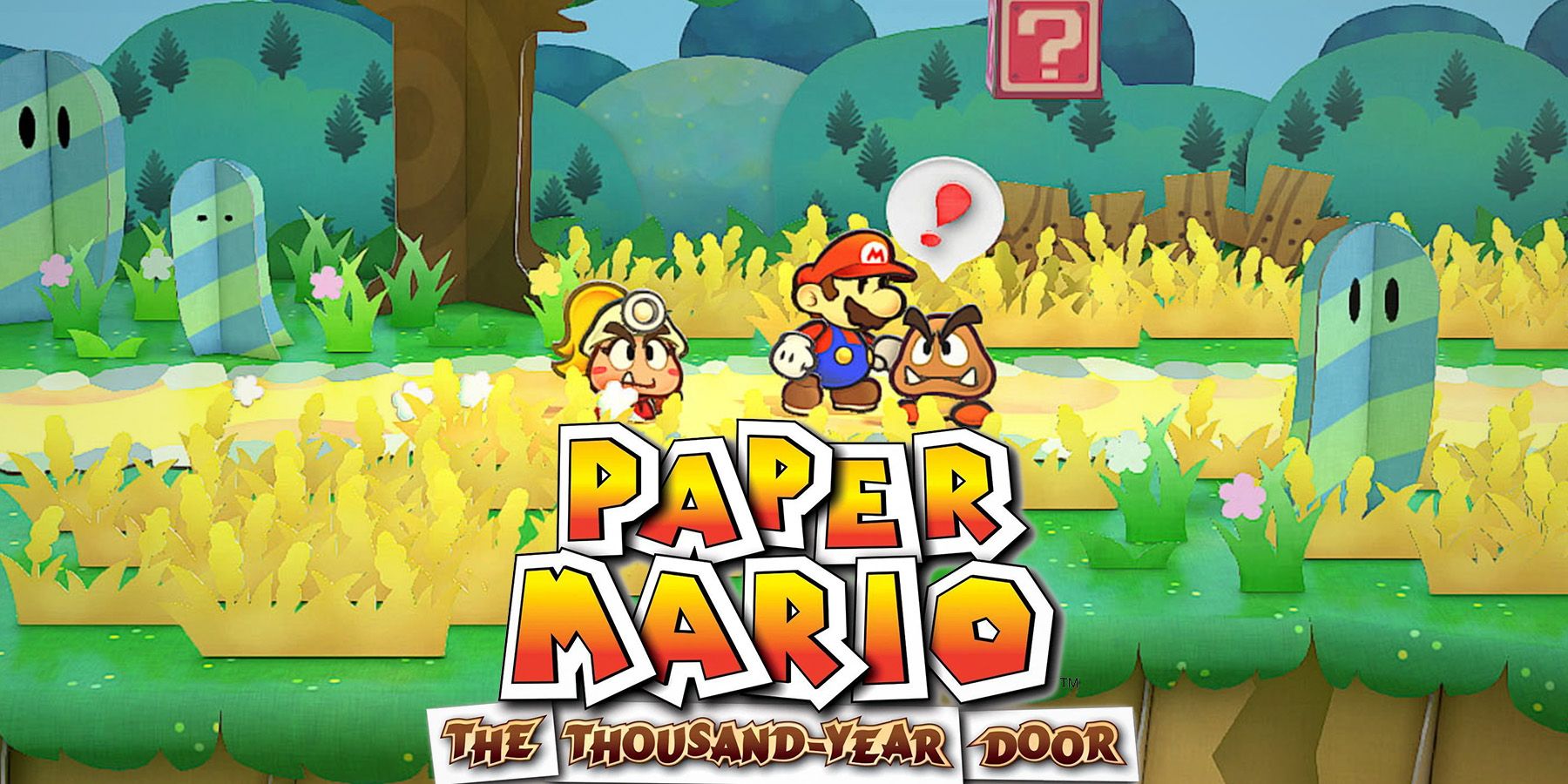 Paper Mario The Thousand Year Door Switch remake field screenshot with game logo