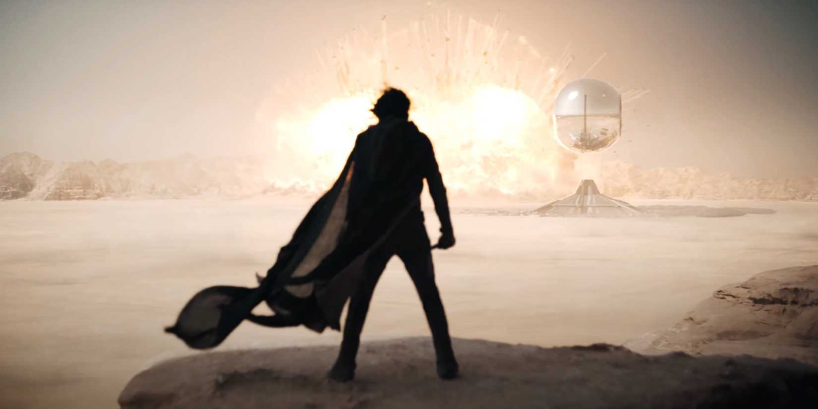 Paul Atreides Watching Destruction In Dune Part Two