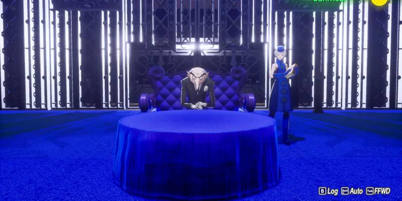 Image of Elizabeth and Igor in the Velvet Room in Persona 3 Reload