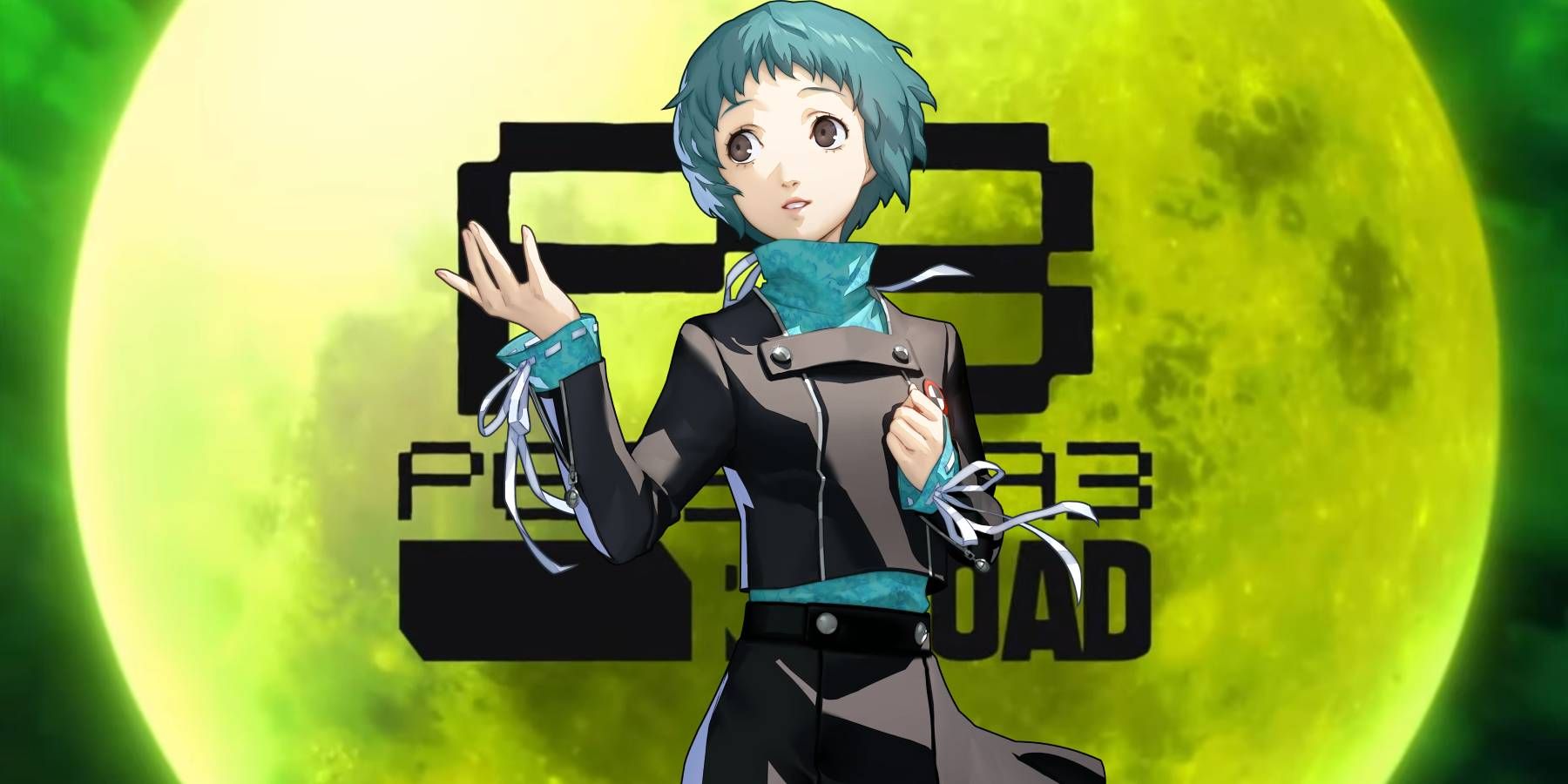 Fuuka Yamagishi over the full moon and logo from Persona 3 Reload's trailer