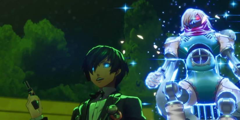 The protagonist awakening his Persona Orpheus in Persona 3 Reload