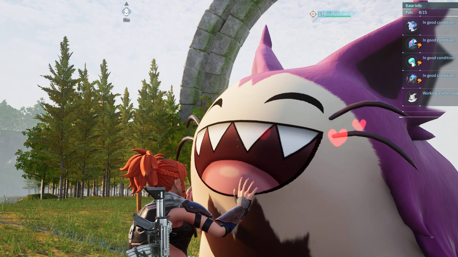 petting grintale in palworld