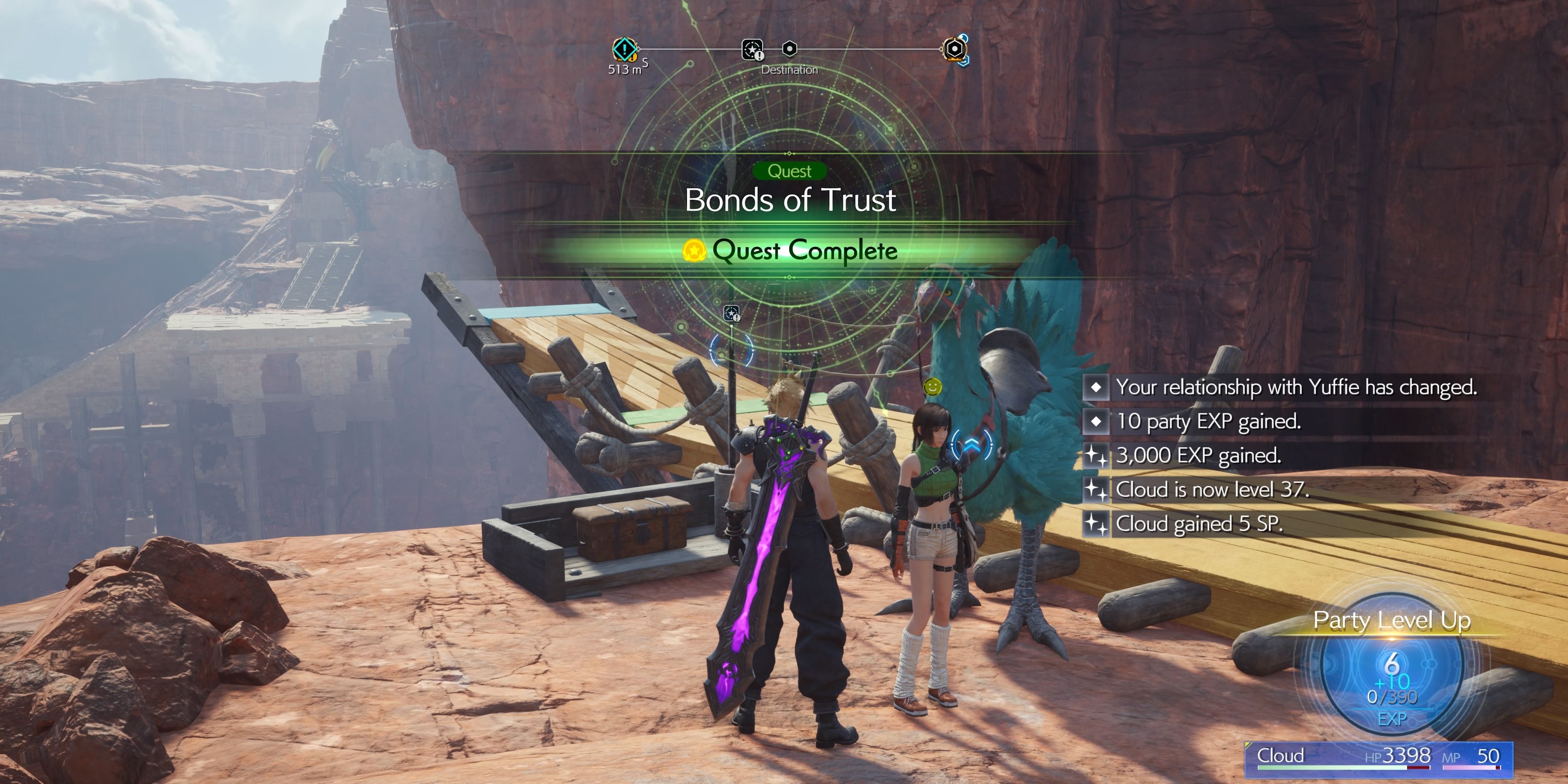 Final Fantasy 7 Rebirth Bonds of Trust Crescent Sickle Rewards (Cosmo Canyon Chocobo Location)
