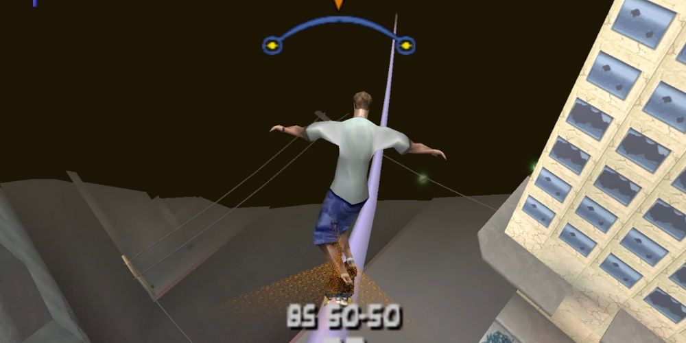 Playing through the first level as Tony Hawk himself.