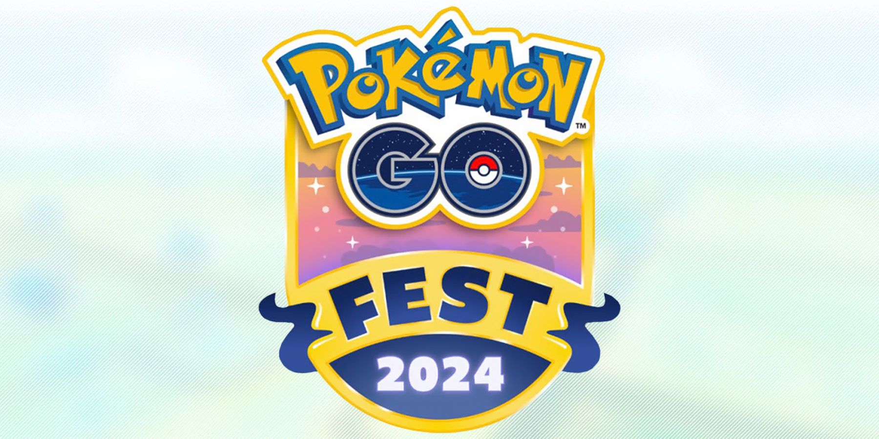 Pokemon GO Fest 2024 logo emblem on opaque game map background