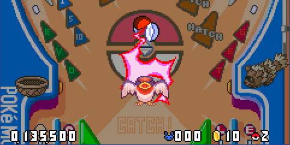 Gameplay screenshot from Pokemon pinball 