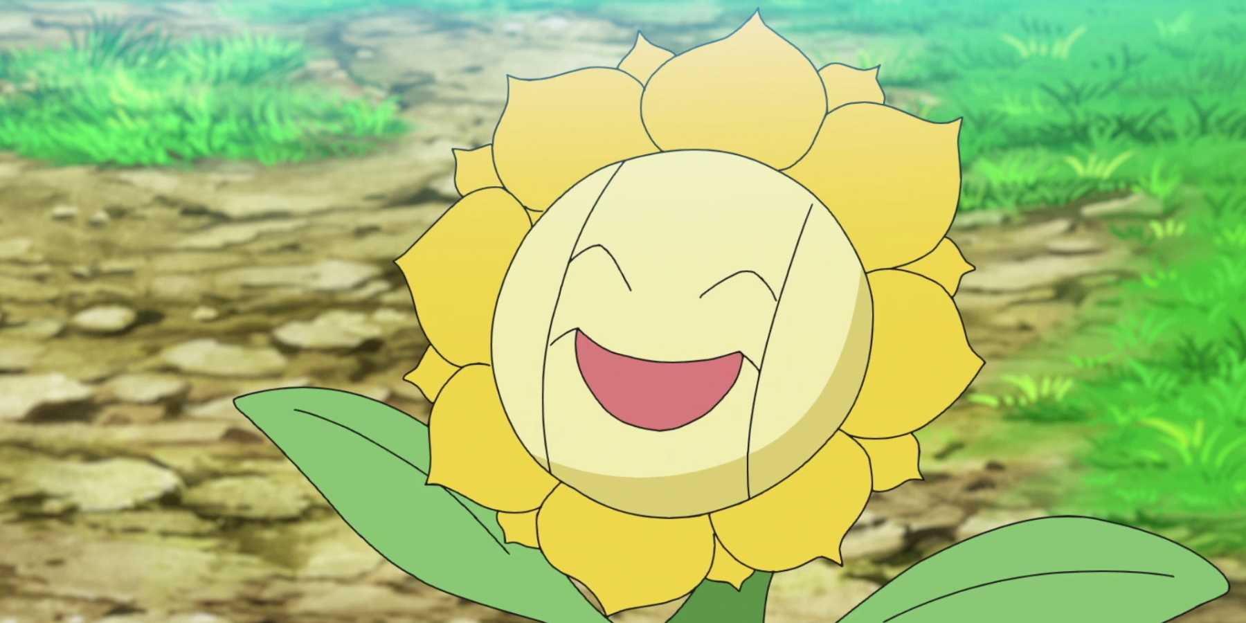 Sunflora dengan desain Mega Evolution dalam Anime Pokemon