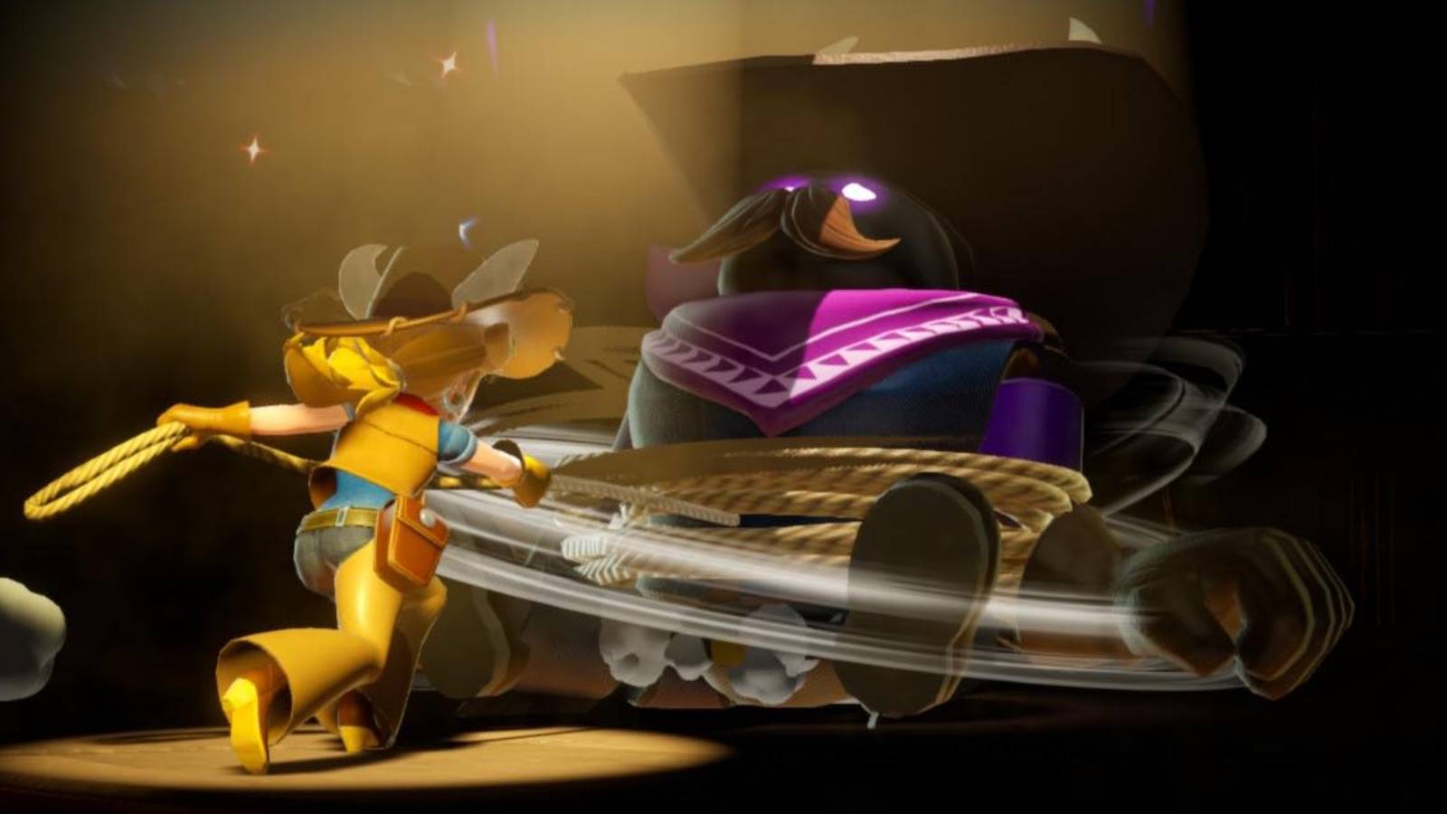 putting away bandit in cowgirl peach level