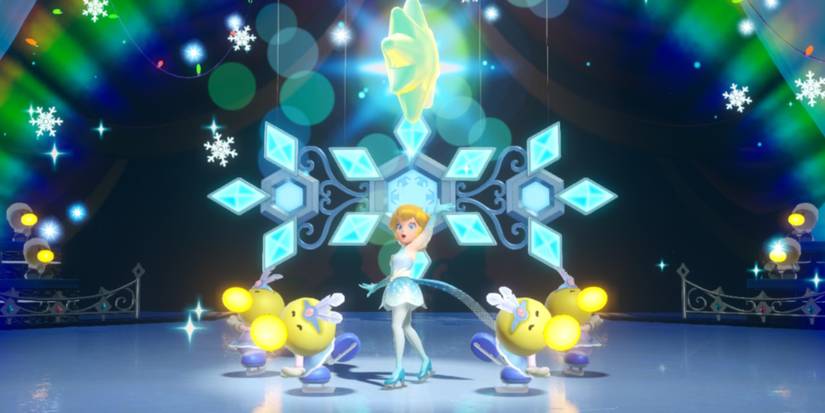 peach figure skates with theets