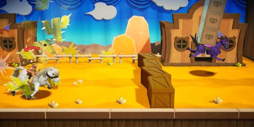 peach chases bandits on a horse