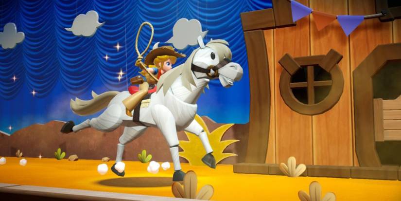 princess peach rides a horse cowgirl transformation hogtie