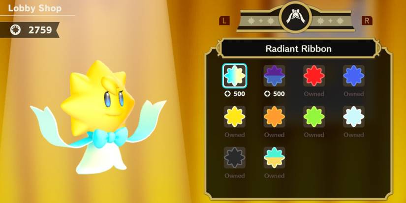 stella wears radiant ribbon lobby shop