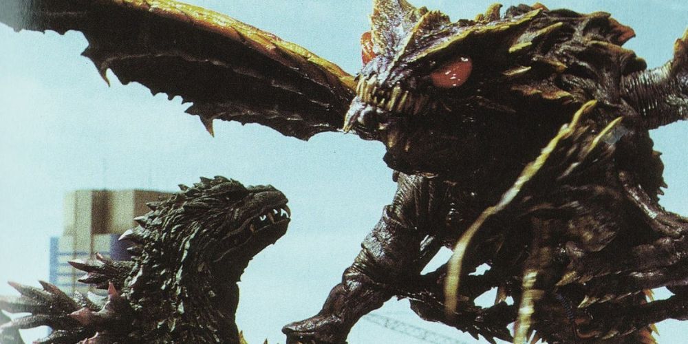 Promotional screenshot of Godzilla fighting Megaguirus.