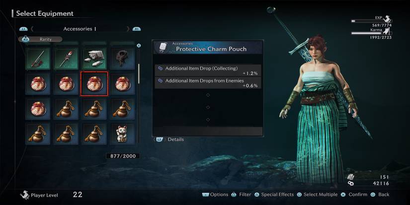 Protective Charm Pouch accessory in Rise of the Ronin