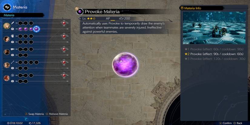 Provoke Materia in Final Fantasy 7 Rebirth