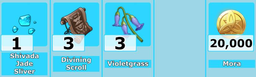 Qiqi Ascension Materials Level 20 Genshin Impact